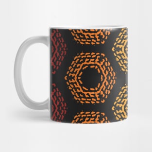 Aboriginal Influenced Hexagon Rope, Cord, Wicker Pattern Mug